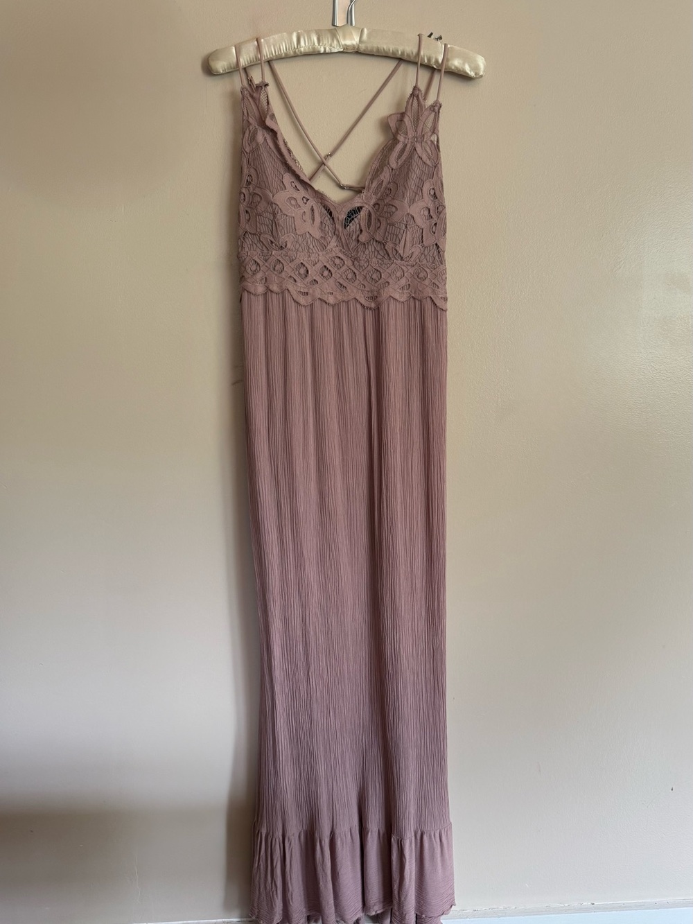 Rue 21 Lace Top Mauve Bohemian Maxi Dress